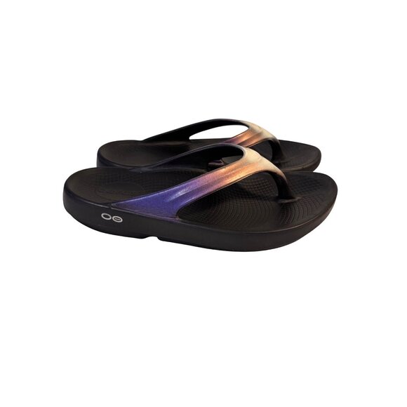 Oofos Oolala Luxe Midnight Spectra Women’s Size 9/40 Recovery Sandals Athleisure - Picture 1 of 10